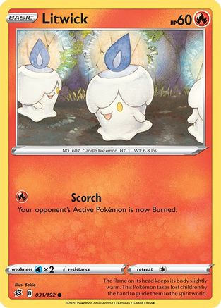 Litwick 031/192 - Reverse Holofoil SWSH02 Rebel Clash - Common