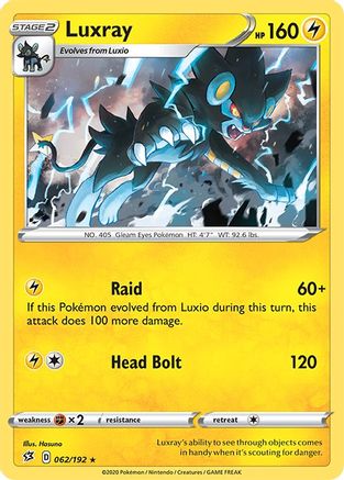 Luxray 062/192 - Holofoil SWSH02 Rebel Clash - Holo Rare