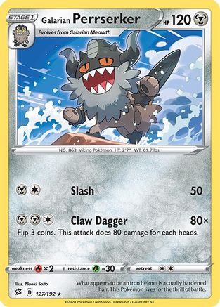 Galarian Perrserker 127/192 SWSH02 Rebel Clash - Rare