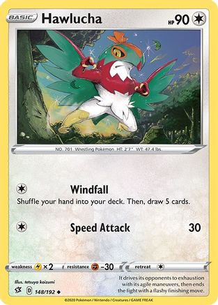 Hawlucha 148/192 - Reverse Holofoil SWSH02 Rebel Clash - Uncommon
