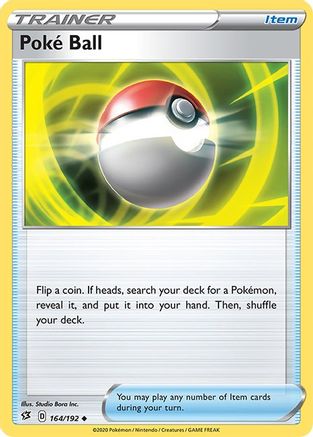 Poke Ball 164/192 - Reverse Holofoil SWSH02 Rebel Clash - Uncommon