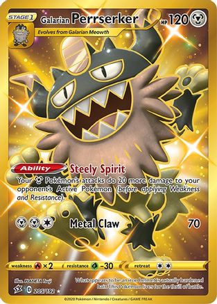 Galarian Perrserker (Secret) 205/192 - Holofoil SWSH02 Rebel Clash - Secret Rare