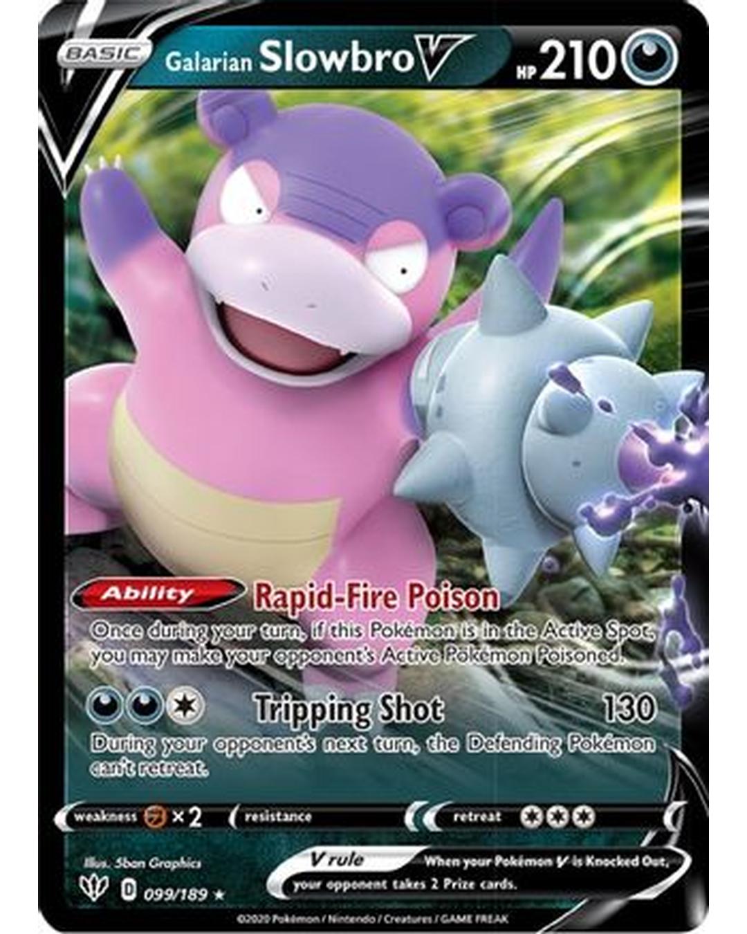 Galarian Slowbro V 099/189 - Holofoil SWSH03 Darkness Ablaze - Ultra Rare