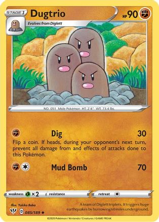 Dugtrio 085/189 SWSH03 Darkness Ablaze - Uncommon