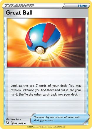 Great Ball 052/73 - Reverse Holofoil Champions Path - Uncommon
