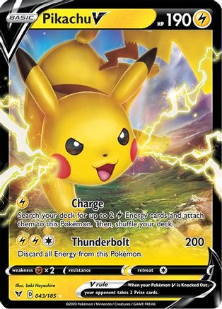 Pikachu V 043/185 - Holofoil SWSH04 Vivid Voltage - Ultra Rare