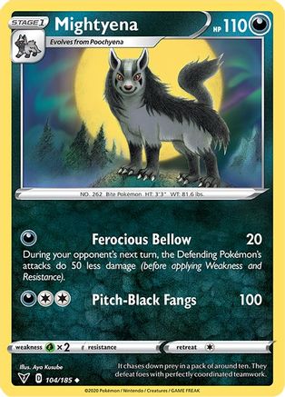 Mightyena 104/185 - Reverse Holofoil SWSH04 Vivid Voltage - Uncommon