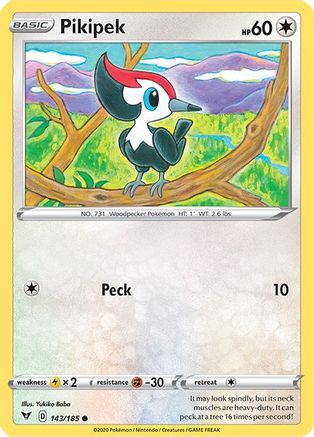 Pikipek 143/185 - Reverse Holofoil SWSH04 Vivid Voltage - Common