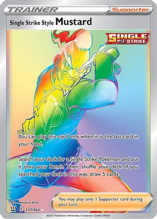 Single Strike Style Mustard (Secret) 177/163 - Holofoil SWSH05 Battle Styles - Secret Rare