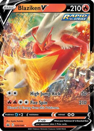Blaziken V 020/198 - Holofoil SWSH06 Chilling Reign - Ultra Rare