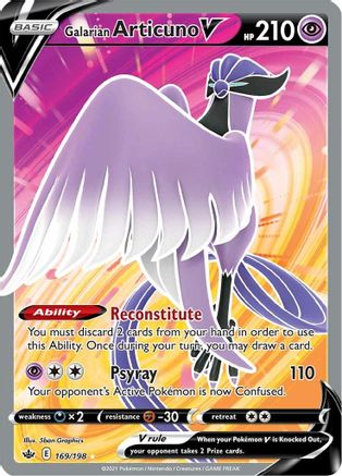 Galarian Articuno V (Full Art) 169/198 - Holofoil SWSH06 Chilling Reign - Ultra Rare
