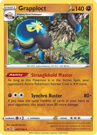 Grapploct 092/198 - Holofoil SWSH06 Chilling Reign - Holo Rare