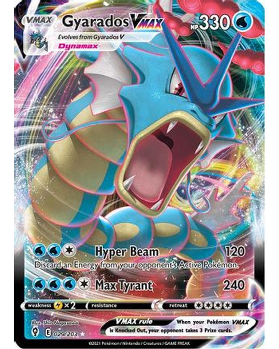 Gyarados VMAX 029/203 - Holofoil SWSH07 Evolving Skies - Ultra Rare