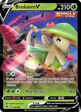 Breloom V 006/264 - Holofoil SWSH08 Fusion Strike - Ultra Rare