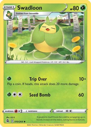Swadloon 010/264 - Reverse Holofoil SWSH08 Fusion Strike - Uncommon