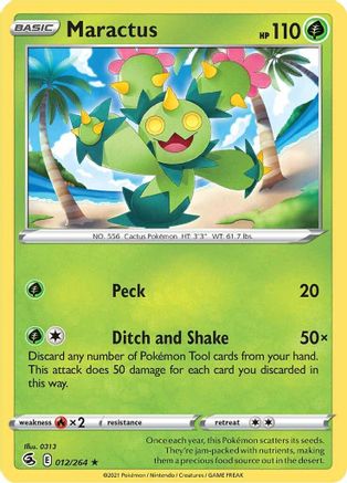 Maractus 012/264 - Reverse Holofoil SWSH08 Fusion Strike - Rare