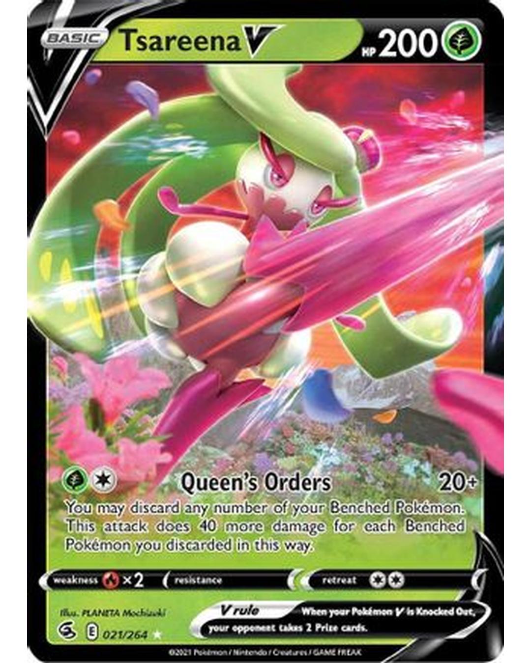 Tsareena V 021/264 - Holofoil SWSH08 Fusion Strike - Ultra Rare