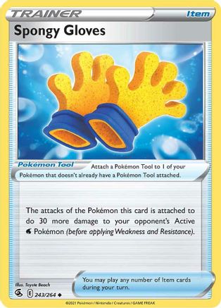 Spongy Gloves 243/264 - Reverse Holofoil SWSH08 Fusion Strike - Uncommon