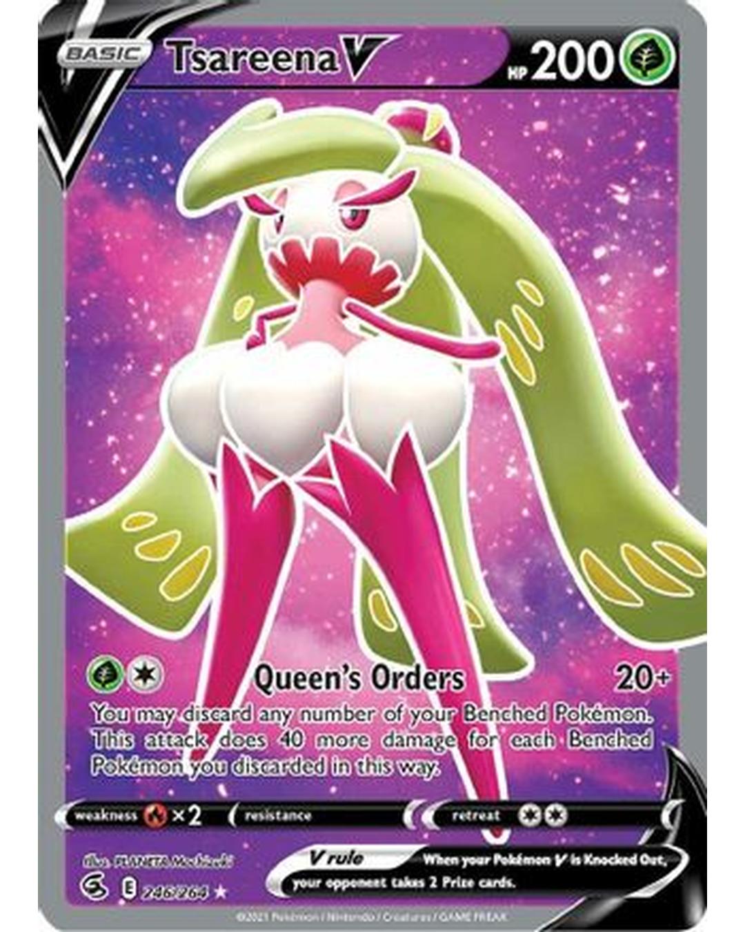 Tsareena V (Full Art) 246/264 - Holofoil SWSH08 Fusion Strike - Ultra Rare