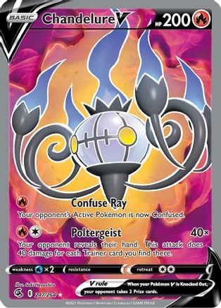 Chandelure V (Full Art) 247/264 - Holofoil SWSH08 Fusion Strike - Ultra Rare