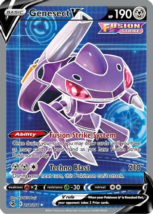 Genesect V (Full Art) 254/264 - Holofoil SWSH08 Fusion Strike - Ultra Rare