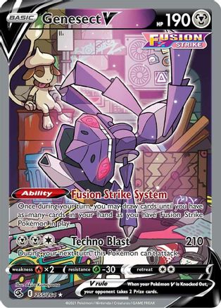 Genesect V (Alternate Full Art) 255/264 - Holofoil SWSH08 Fusion Strike - Ultra Rare