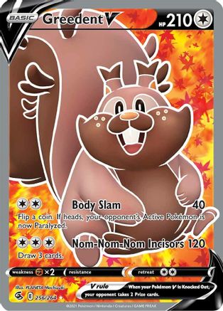 Greedent V (Full Art) 256/264 - Holofoil SWSH08 Fusion Strike - Ultra Rare