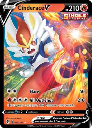 Cinderace V (44) 044/264 - Holofoil SWSH08 Fusion Strike - Ultra Rare