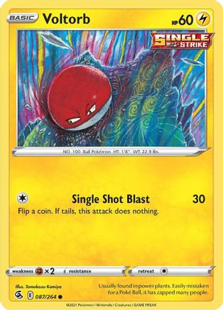 Voltorb 087/264 - Reverse Holofoil SWSH08 Fusion Strike - Common
