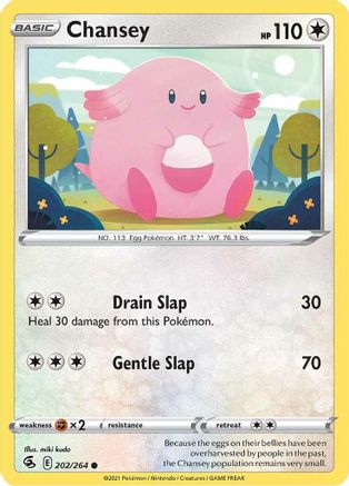 Chansey 202/264 - Reverse Holofoil SWSH08 Fusion Strike - Common