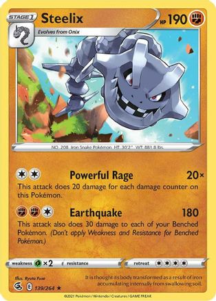 Steelix 139/264 - Holofoil SWSH08 Fusion Strike - Holo Rare