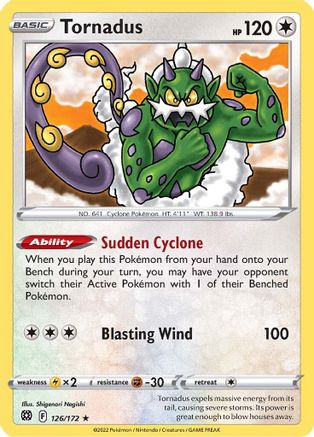Tornadus 126/172 - Reverse Holofoil SWSH09 Brilliant Stars - Rare