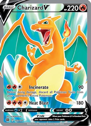 Charizard V (Full Art) 153/172 - Holofoil SWSH09 Brilliant Stars - Ultra Rare