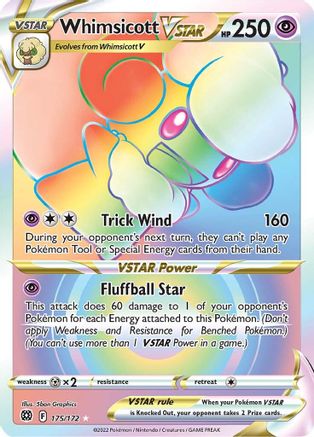 Whimsicott VSTAR (Secret) 175/172 - Holofoil SWSH09 Brilliant Stars - Secret Rare