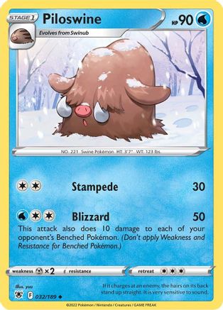 Piloswine 032/189 SWSH10 Astral Radiance - Uncommon