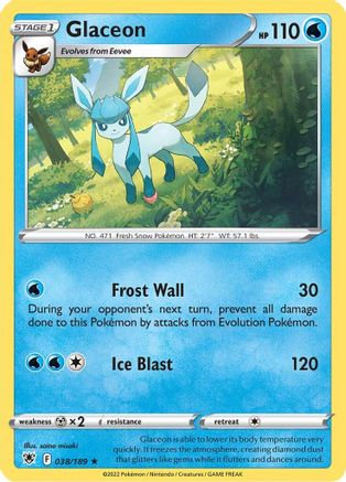 Glaceon 038/189 SWSH10 Astral Radiance - Rare