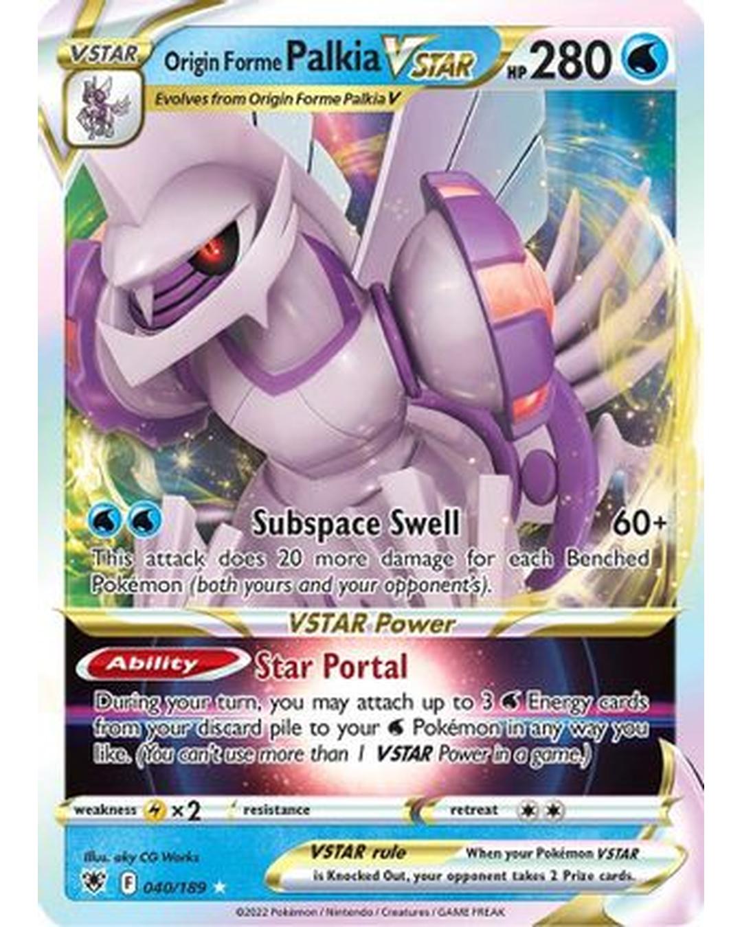 Origin Forme Palkia VSTAR 040/189 - Holofoil SWSH10 Astral Radiance - Ultra Rare