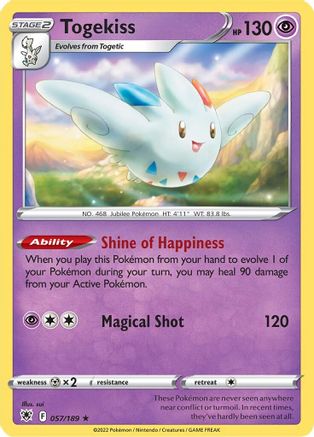 Togekiss 057/189 - Holofoil SWSH10 Astral Radiance - Holo Rare