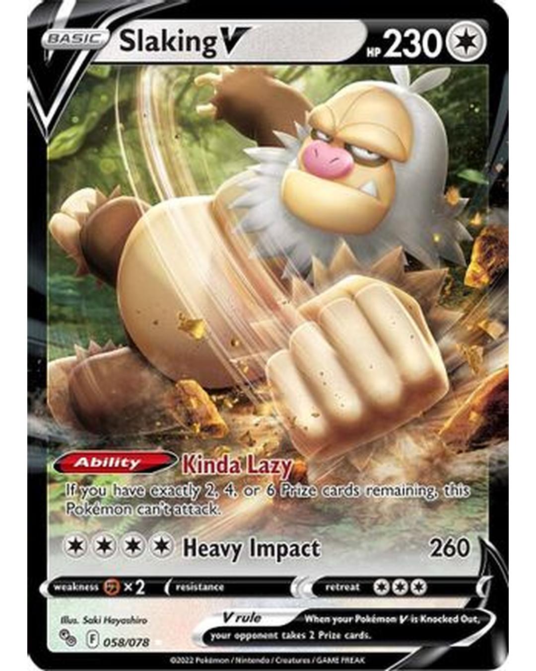 Slaking V 058/078 - Holofoil Pokemon GO - Ultra Rare