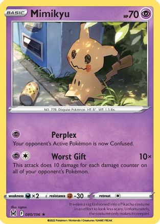 Mimikyu 080/196 - Reverse Holofoil SWSH11 Lost Origin - Rare