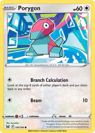 Porygon 140/196 - Reverse Holofoil SWSH11 Lost Origin - Common