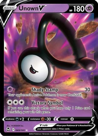 Unown V 065/195 - Holofoil SWSH12 Silver Tempest - Ultra Rare
