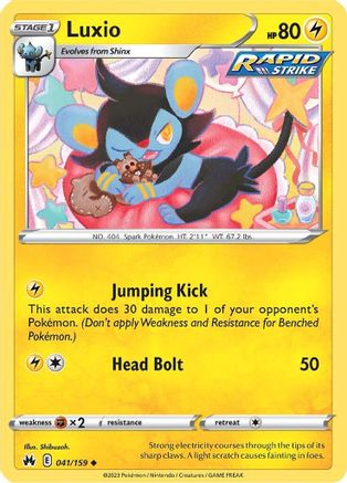 Luxio (41) 041/159 - Reverse Holofoil Crown Zenith - Uncommon
