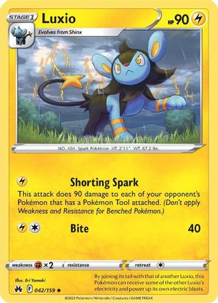 Luxio (42) 042/159 - Reverse Holofoil Crown Zenith - Uncommon