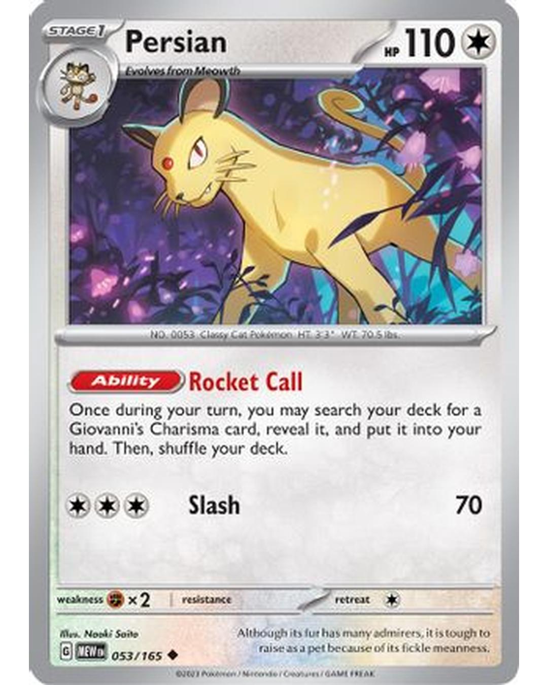 Persian 053/165 SV Scarlet & Violet 151 - Uncommon