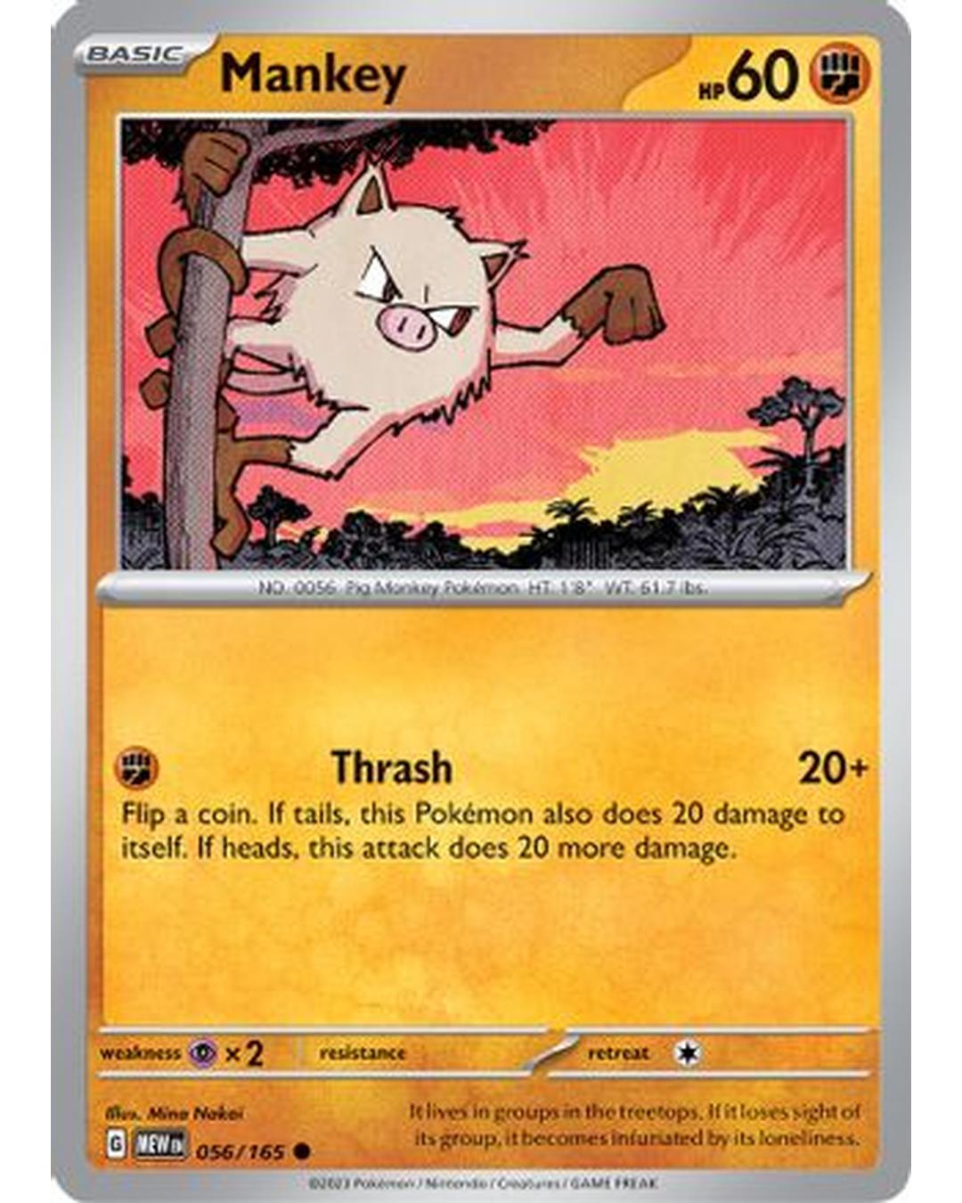 Mankey 056/165 - Reverse Holofoil SV Scarlet & Violet 151 - Common