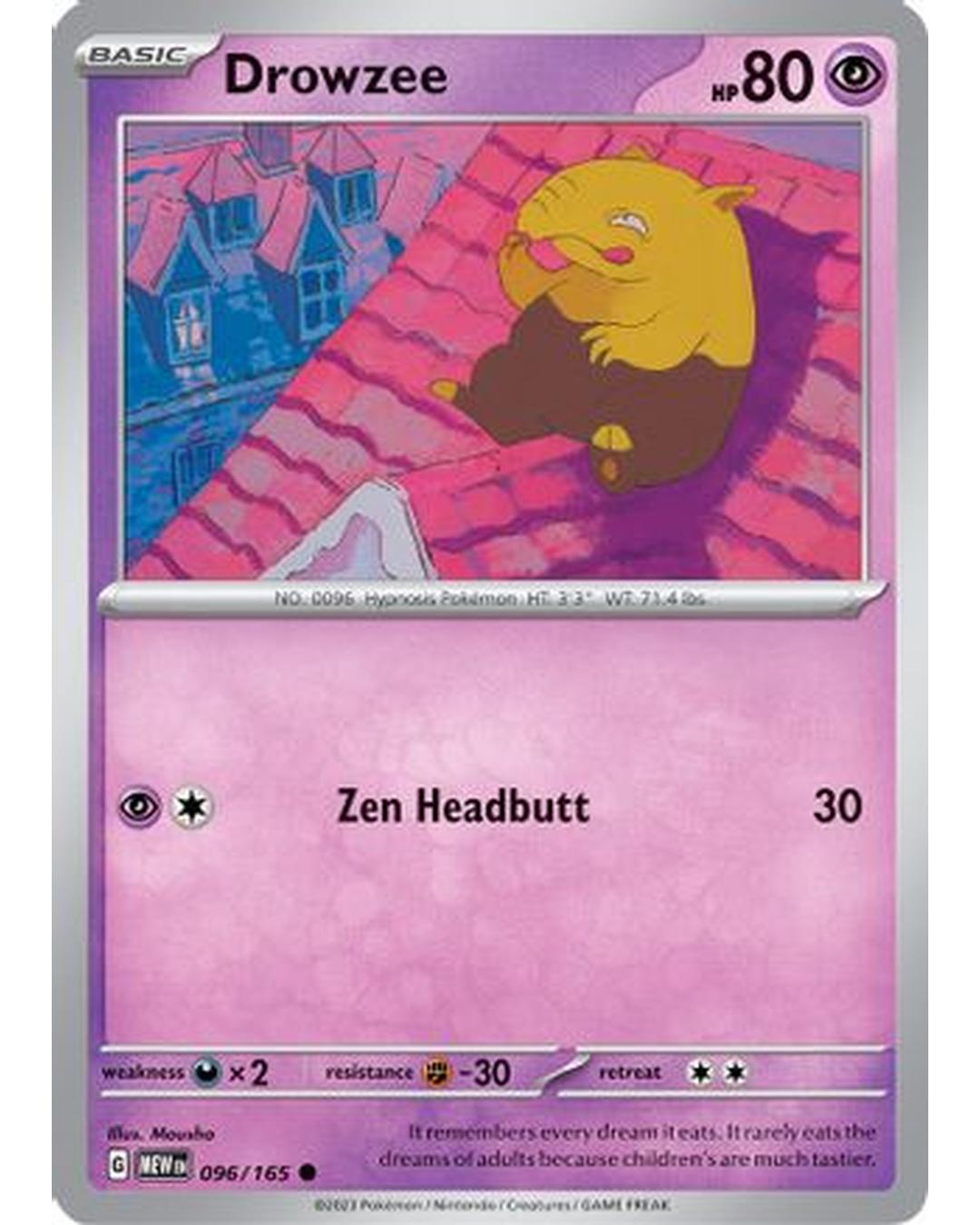 Drowzee 096/165 - Reverse Holofoil SV Scarlet & Violet 151 - Common