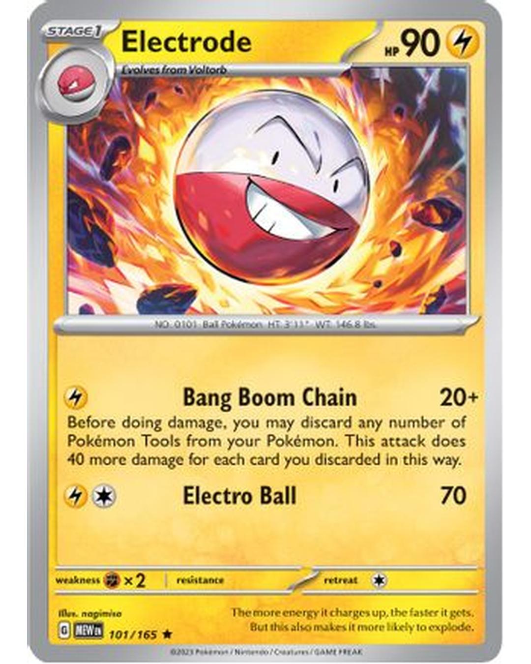 Electrode 101/165 - Reverse Holofoil SV Scarlet & Violet 151 - Rare