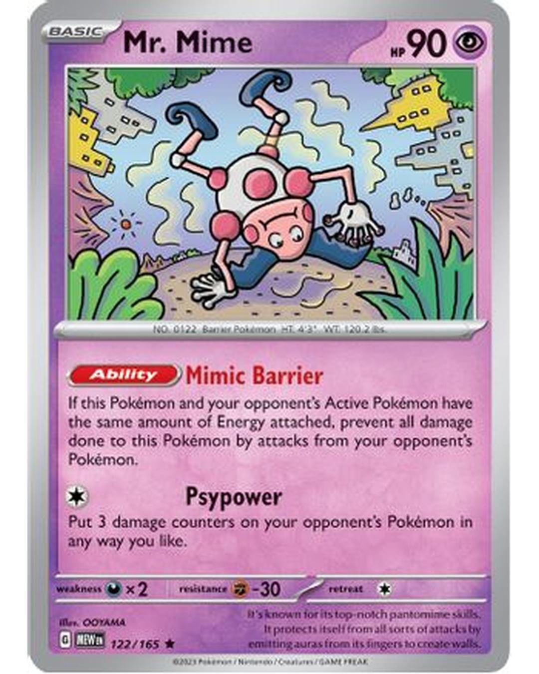 Mr. Mime 122/165 - Reverse Holofoil SV Scarlet & Violet 151 - Rare