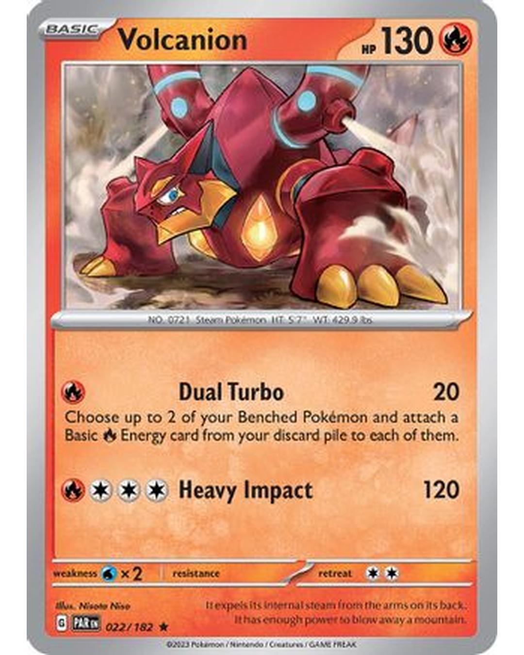 Volcanion 022/182 - Holofoil SV04 Paradox Rift - Rare